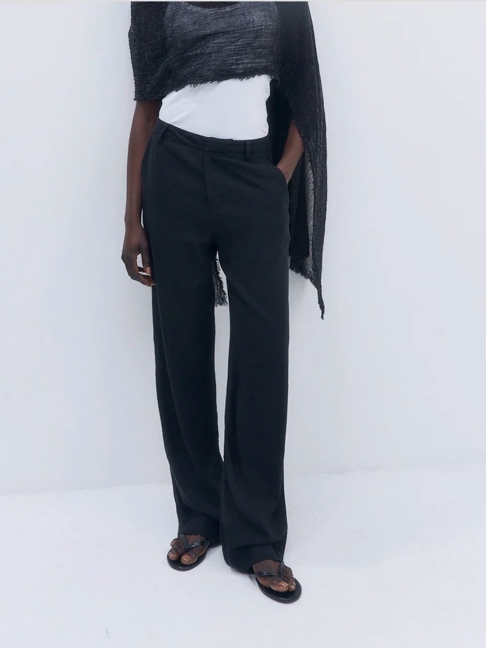 De Rococo Linen Trouser XS Black